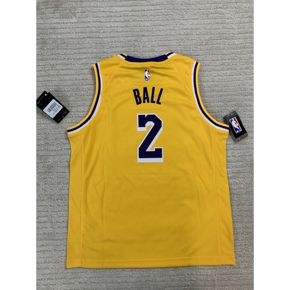 Nike Los Angeles Lakers Lonzo Ball Size Youth L 14/16 NBA Basketball Jersey NWT - Picture 2 of 14